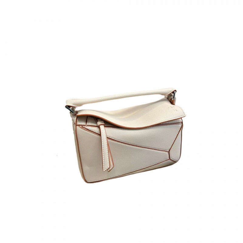 [Bao Xin Yuan] 2023 ใหม่Luo Jiaปริศนาเรขาคณิตกระเป๋าPatchworkไหล่กระเป๋าถือหมอนกระเป๋าหนังCrossbodyก