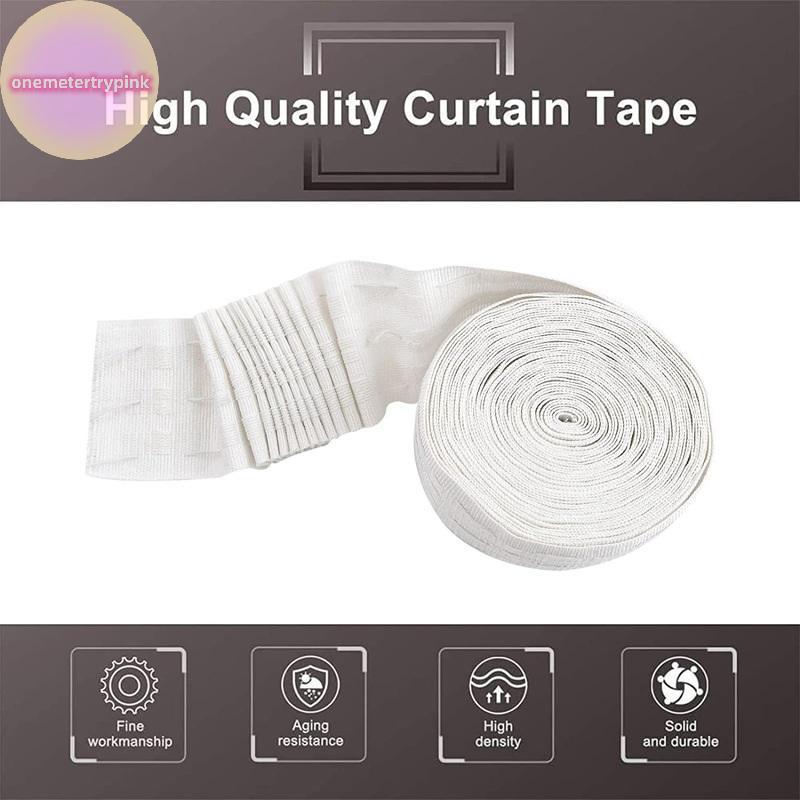 ONEPINK 10 เมตร/10.9Yards จีบผ้าม่าน Header เทปที่ถอดออกได้ผ้าม่าน Header เทปสําหรับผ้าม่านแสงผ้าม่า
