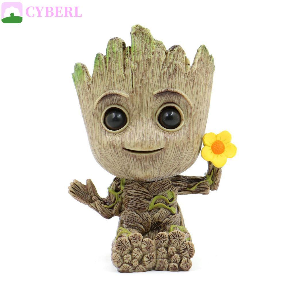 CYBERLINX Groot Action Figure ตกแต่งรถรูปของเล่นสําหรับของขวัญนั่งของเล่นเด็ก Mini Groot อะนิเมะ Act