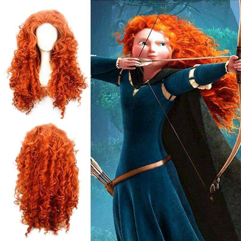 YYDS Pixar Merida Brave Princess คอสเพลย์วิกผมผมหยิกฮาโลวีนคอสเพลย์เครื่องแต่งกายประสิทธิภาพ Photo P