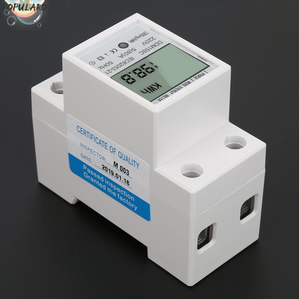POPULARO Energy Meter, 220/230V Single Phase Design KWh Meter, Precision Metering DDM15SC 5-80A อิเล