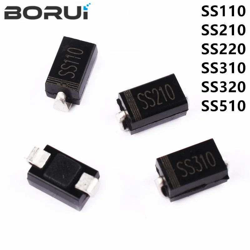 100PCS SS310 SMD SR310 SS110 SS210 SS220 SS320 SS510 Schottky Barrier Rectifier ไดโอด 2A 3A 5A 100V 