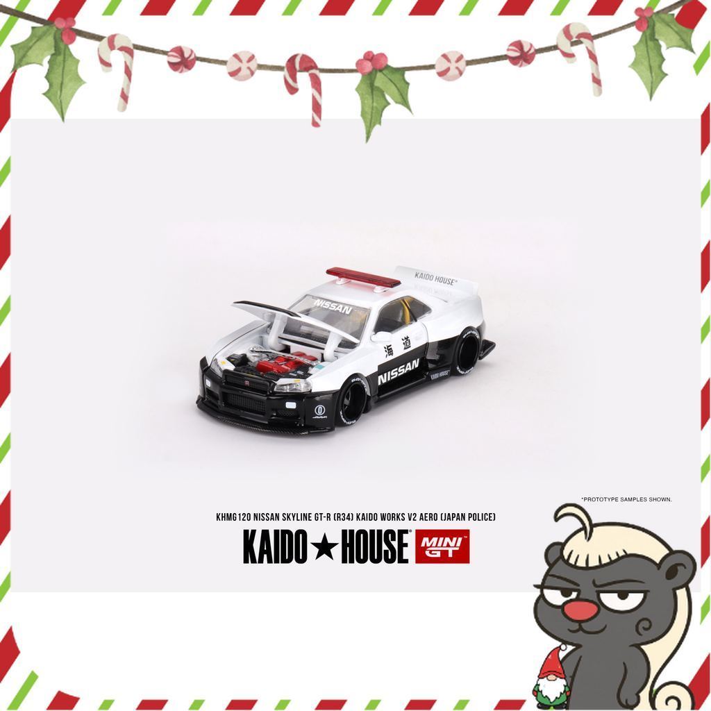 KAIDO HOUSE 1:64 Nissan Skyline GT-R R34 Kaido Works (V2 Aero) ตํารวจ KHMG120