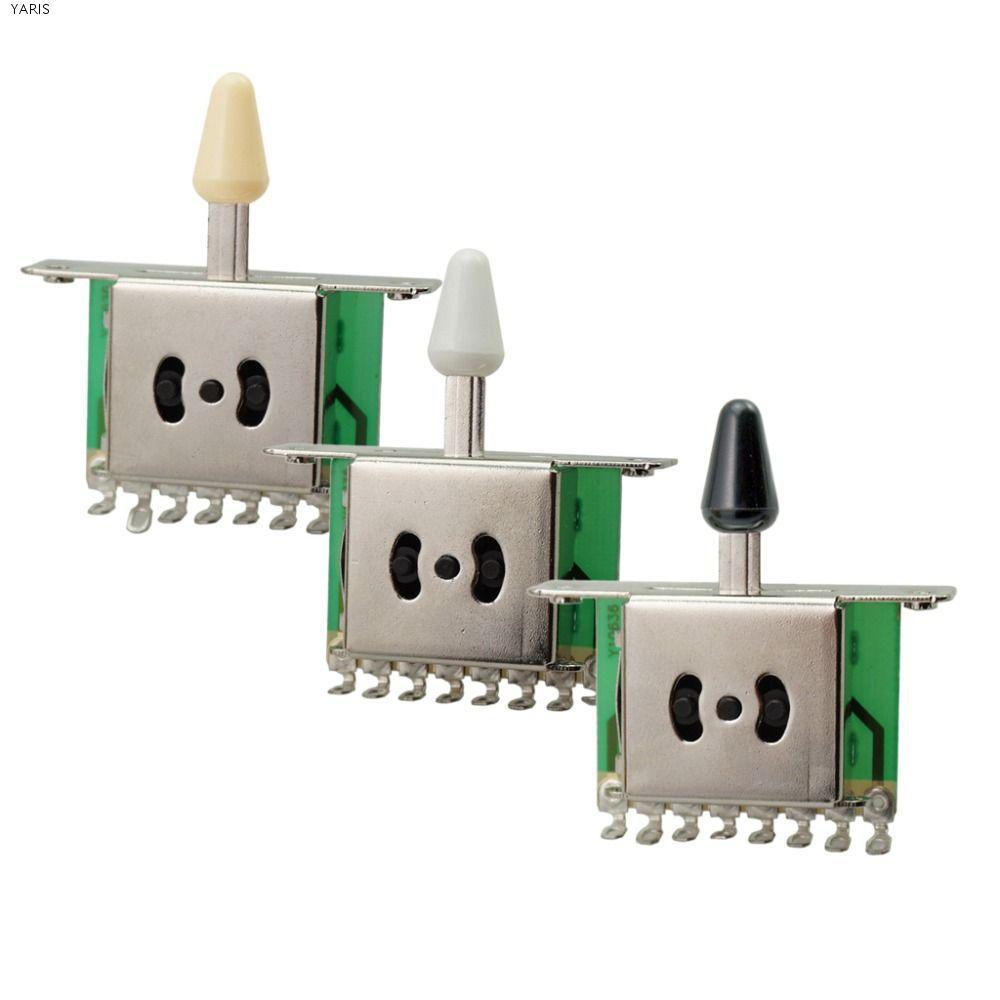 YARIS Guitar Pickup Selector Switch, 3/5 Way ABS Knob Guitar 3 Way Pickup, Selector Switch โลหะ 3 สี