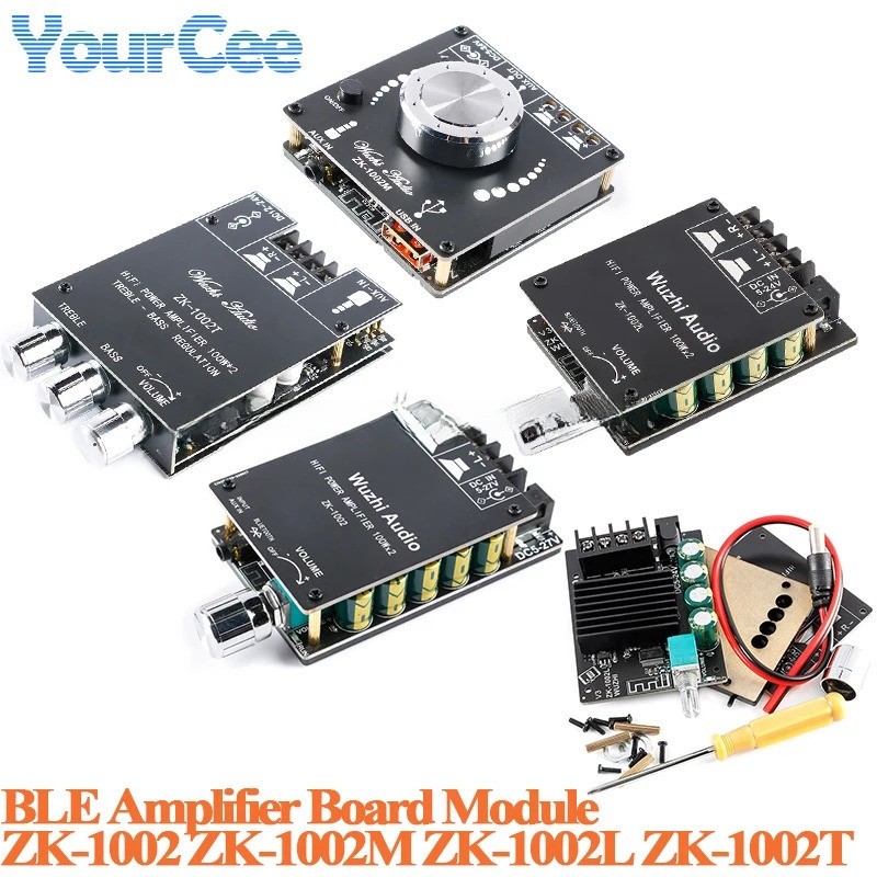 ZK-1002 ZK-1002M ZK-1002L 100 W * 2 High Power BLE เครื่องขยายเสียงดิจิตอลสเตอริโอ 100 W + 100 W AMP