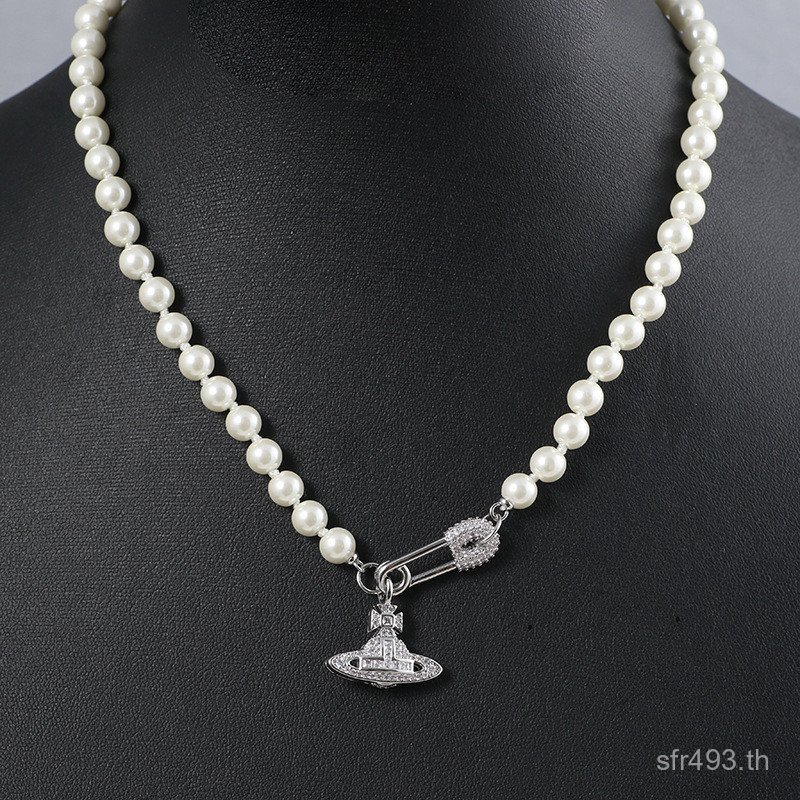 ชุดผสมสตรีทสวมสไตล์ยุโรปสไตล์อเมริกันมุกสร้อยคอเพชรขนาดเล็กแฟชั่นเครื่องประดับผมชิ้นเดียวฝังหมุดดาวเ