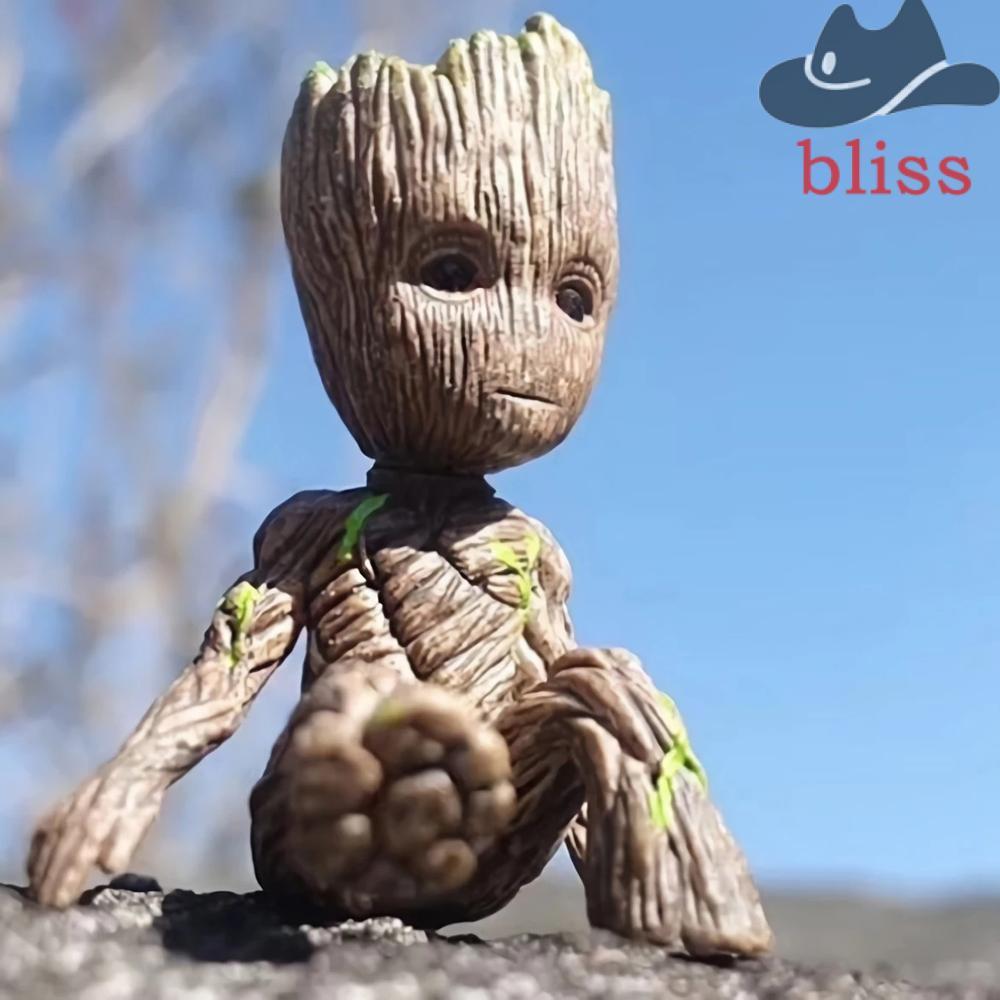 BLISS Tree Man Groot รูปของเล่นตุ๊กตา Avengers นั่ง Mini Groot