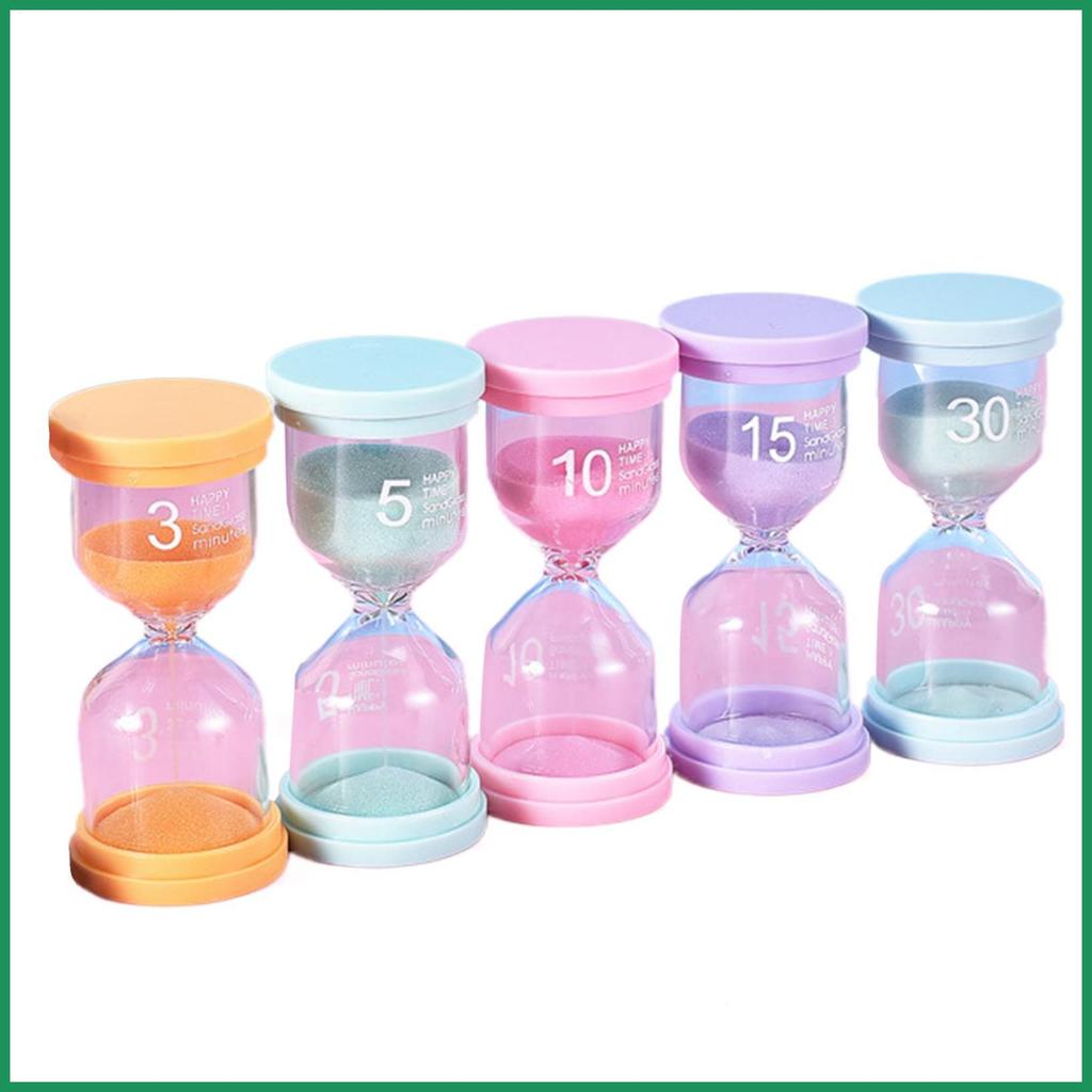 ทรายจับเวลา 3 Mins/5 Mins/10 Mins/15 Mins/30 Mins ห้องเรียนจับเวลา Multicolor ทรายจับเวลาสําหรับผู้ใ