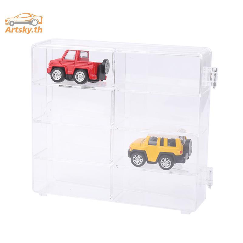 อาท 1:64 Scale Car Model Storage Box 8 Slot Clear Display Shelf Toy Car Dust Storage Container For T