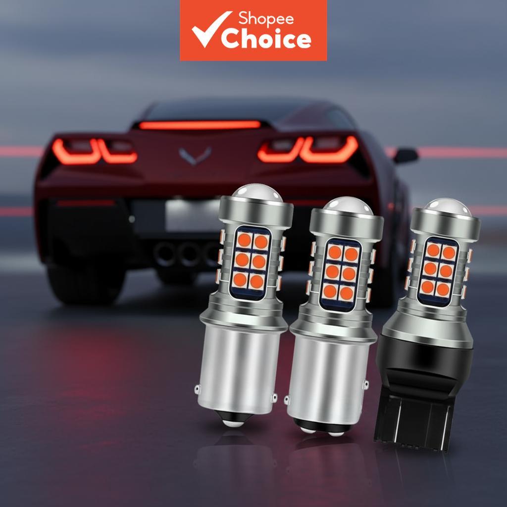 หลอดไฟเบรก LED 27 ดวง - โหมดแฟลชและโหมดคงที่ เหมาะสําหรับ Honda, Toyota, Nissan, T20/7443 1157/P21-5