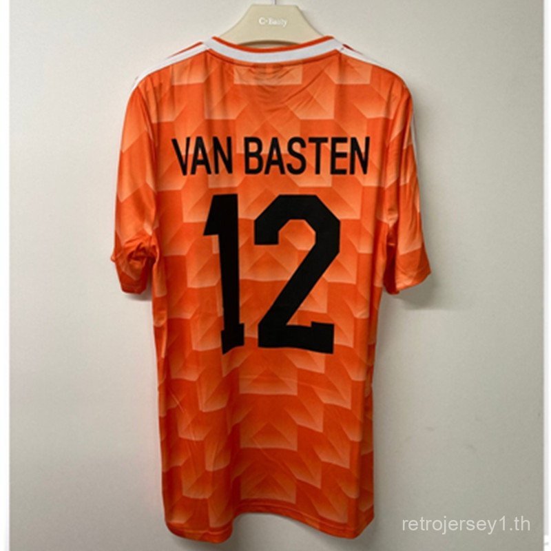 Retro 1988 เนเธอร์แลนด์ฟุตบอล GULLIT VAN BASTEN เสื้อยืดคลาสสิกผู้ชาย