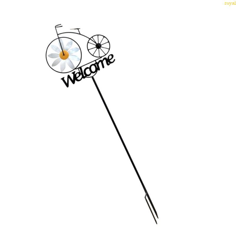 (ส่วนลดสูง)oyalking.th Garden Pinwheels Wind Spinner Bike Flower Welcome Stake Bicycles Windmills Ou