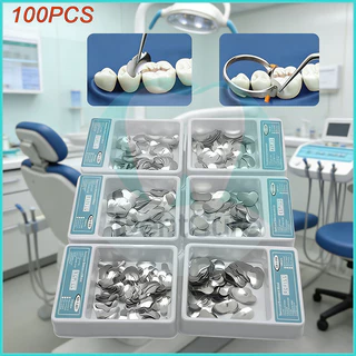 อุปกรณ์ทันตกรรม Matrix Band แบบโลหะ/ ชุดแถบแมทริกซ์ทันตกรรม 100 ชิ้น พร้อมแหวนโลหะ สำหรับปรับรูปร่างฟัน
