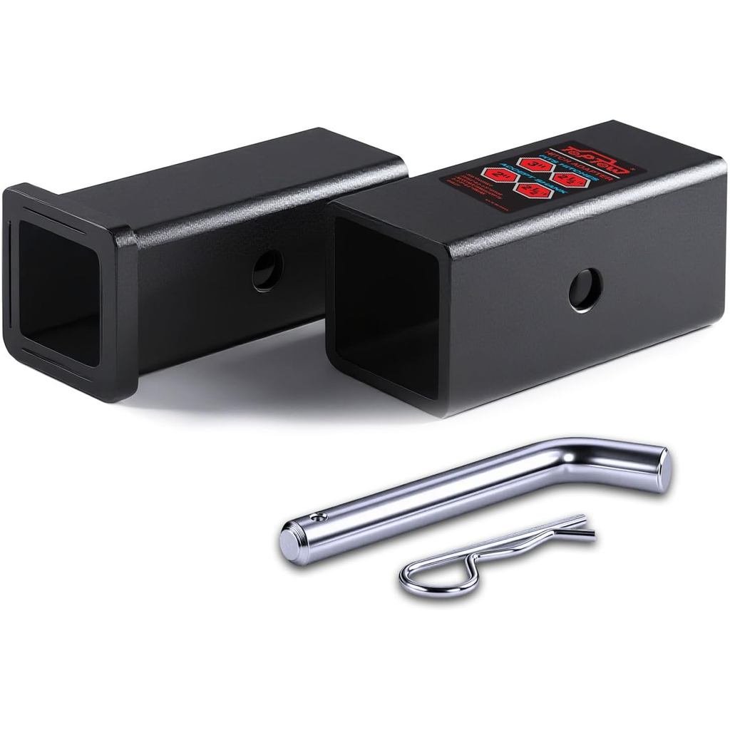 TOPTOW 64027HP Trailer Hitch Adapter 3" ถึง 2-1/2" และ 2-1/2" ถึง 2" Hitch ลดแขนเหล็กคาร์บอน, 5/8 นิ