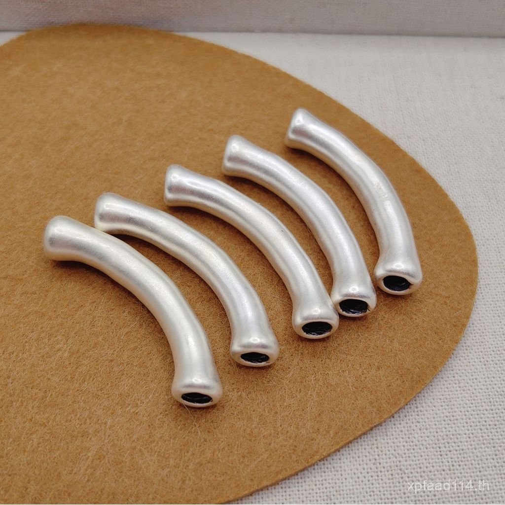 Diy Matte Pure Silver ท่อแปรงข้อศอกอุปกรณ์สร้อยคอสร้อยข้อมือ 3D Handmade Silver Passepartout 999 ลูก