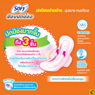 โซฟี ขอบปกป้อง สลิม ผ้าอนามัยแบบมีปีก ผิวหน้านุ่ม ขนาด 22 ซม. แพ็ค 16 ชิ้น