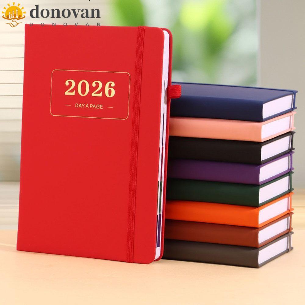 DODONVAN A5 Planner Notebook, PU หนัง 2026.1.1-2026.12.31 2026 Daily Planner, Soft Cover Time Manage