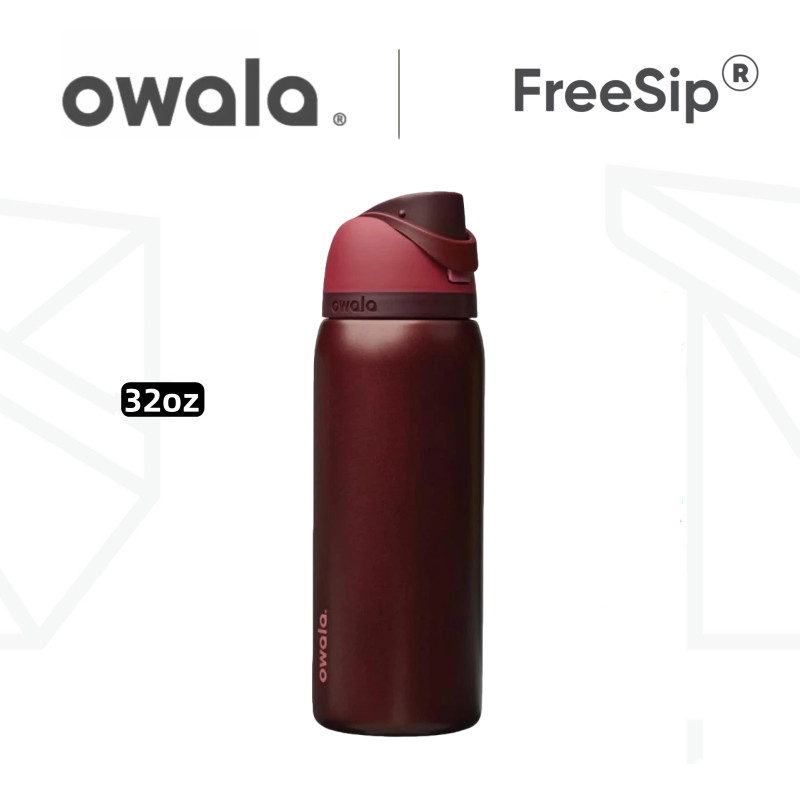 Owala FreeSip32oz ขวดน้ํา, แก้วน้ําสแตนเลสสําหรับเดินทางหุ้มฉนวนพร้อมฝาปิด Straw & Spout, BPA-Free, ฉนวนสูญญากาศติดผนังสองชั้น, ป้องกันการรั่วสําหรับยิม, ทํางาน, และเดินป่า