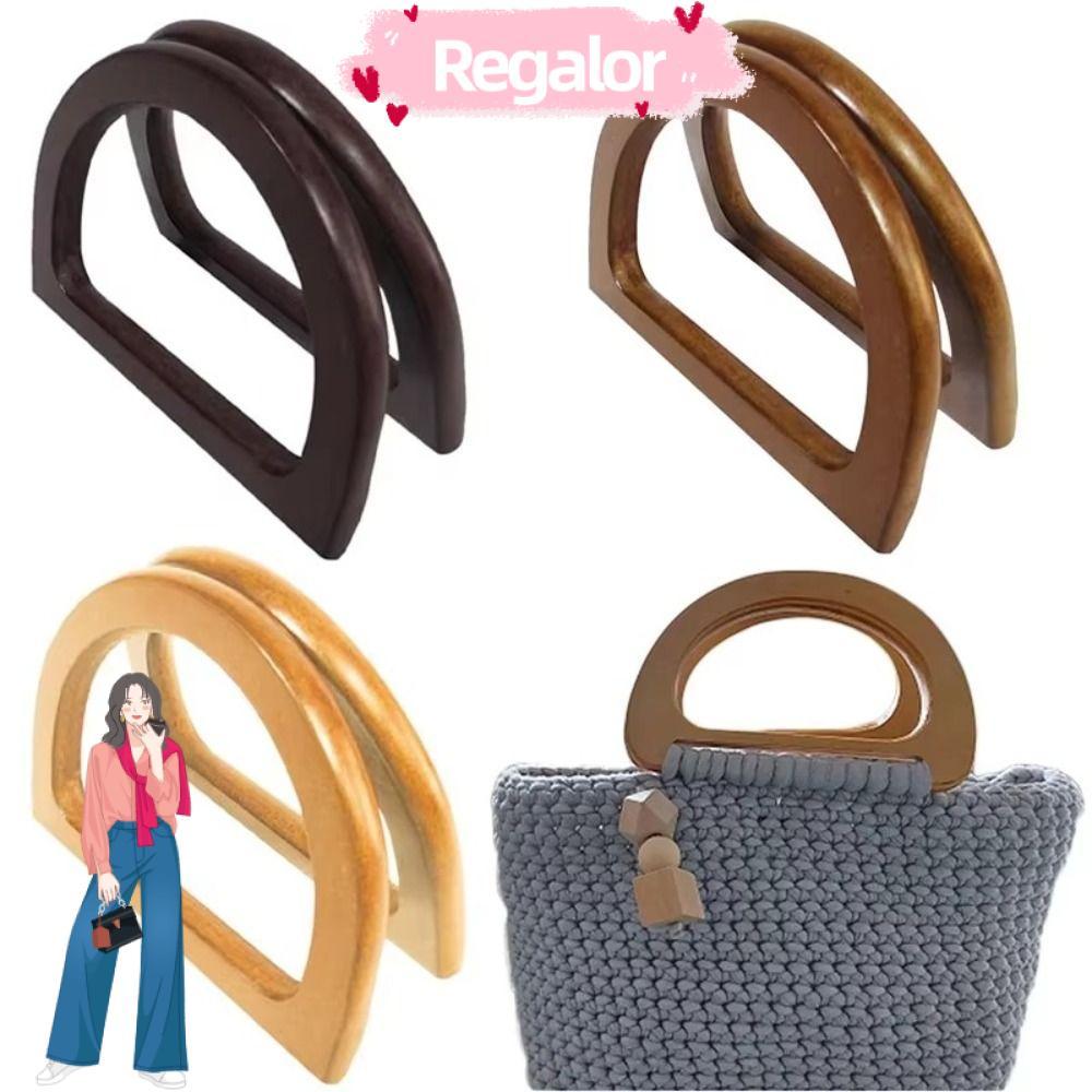 ด้ามจับกระเป๋าถือ REGALOR แบบ D-Shape ขนาด 120x80 มม., ปลอกแฮนด์ทำจากเรซินสำหรับงาน DIY
