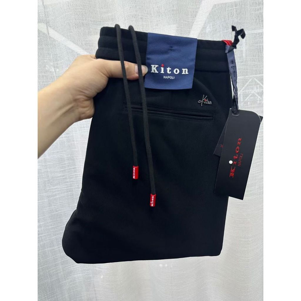 X7KN Kito*n 25New Autumn Winter Men's Sweatpants Thick Woolen Fabric Long Pants Slim Straight Men's 
