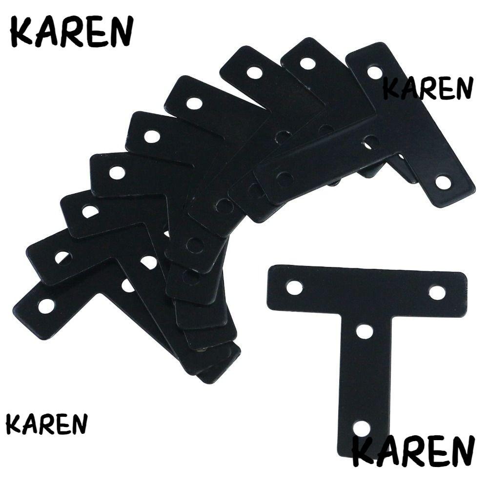 KARENGOODS 10PCS T Shape Corner Braces,เหล็ก 60 มม./2.36in T T T T T T Ulead สีดําเหล็ก Mending แผ่น
