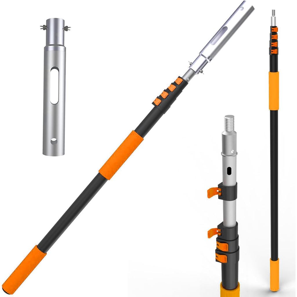 เสาสระยืดได้ Buyplus ขนาด 12FT พร้อมเสาขยายอลูมิเนียม 4-12FT เหมาะสำหรับ Skimmer Nets, คราด, และแปรง