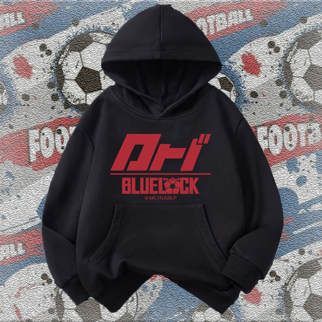 Ari Football X Blue Lock child Hoodie ผ้าฝ้าย Ari รูปแบบ Hoodie ขนาด 120CM-150CM เด็ก Hoodie เนื้อผ้