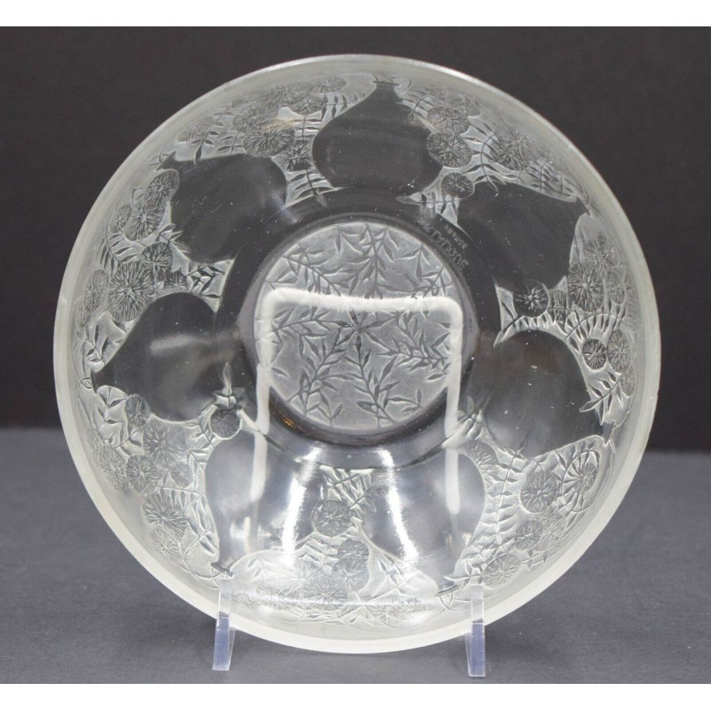 จัดส่งฟรีสไตล์โบราณ French René Lalique René Lalique Version แจกัน Series ชามผลไม้แก้ว