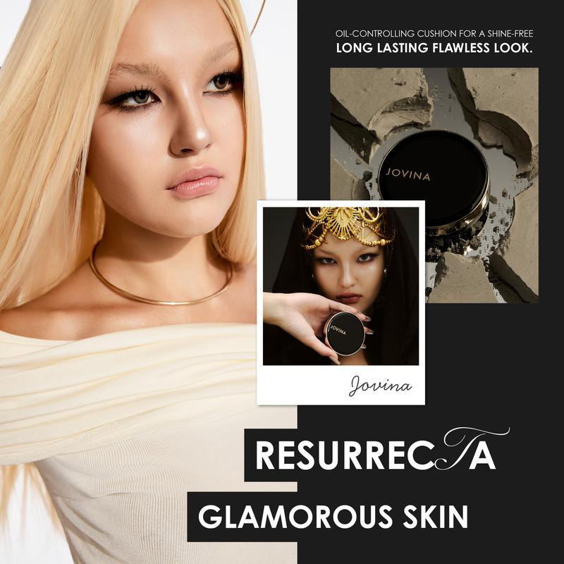 Jovina Glamorous Skin Longwear Cushion คุชชั่นดำ โจวีน่า สูตรผิว Semi-Glow SPF50+ PA+++
