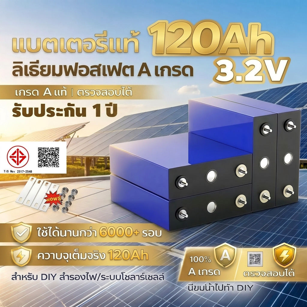 CATL แบต lifepo4 3.2V 120AH battery lithium 3.2V 280AH แบตลิเธียม 12V ชุด4