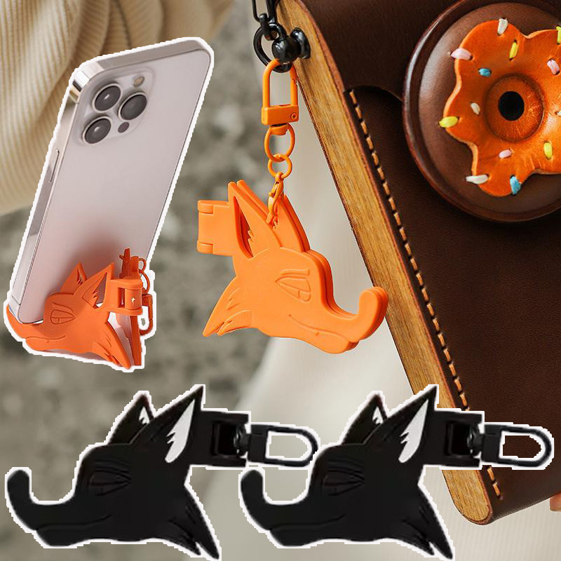 1/2ชิ้นมัลติฟังก์ชั่พับพวงกุญแจที่วางโทรศัพท์ | Dual Function Key Organizer และแฮนด์ฟรีขาตั้งโทรศัพท์พลาสติกทนทาน
