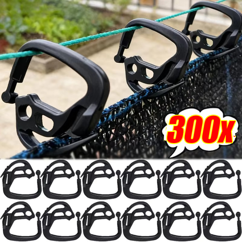 50-300ชิ้น ทนทานผ้าร่มคลิปยึด-ด้ามจับล็อคพลาสติกสําหรับงานหนักสําหรับตาข่ายเรือนกระจกยึดหลังคากลางแจ้ง