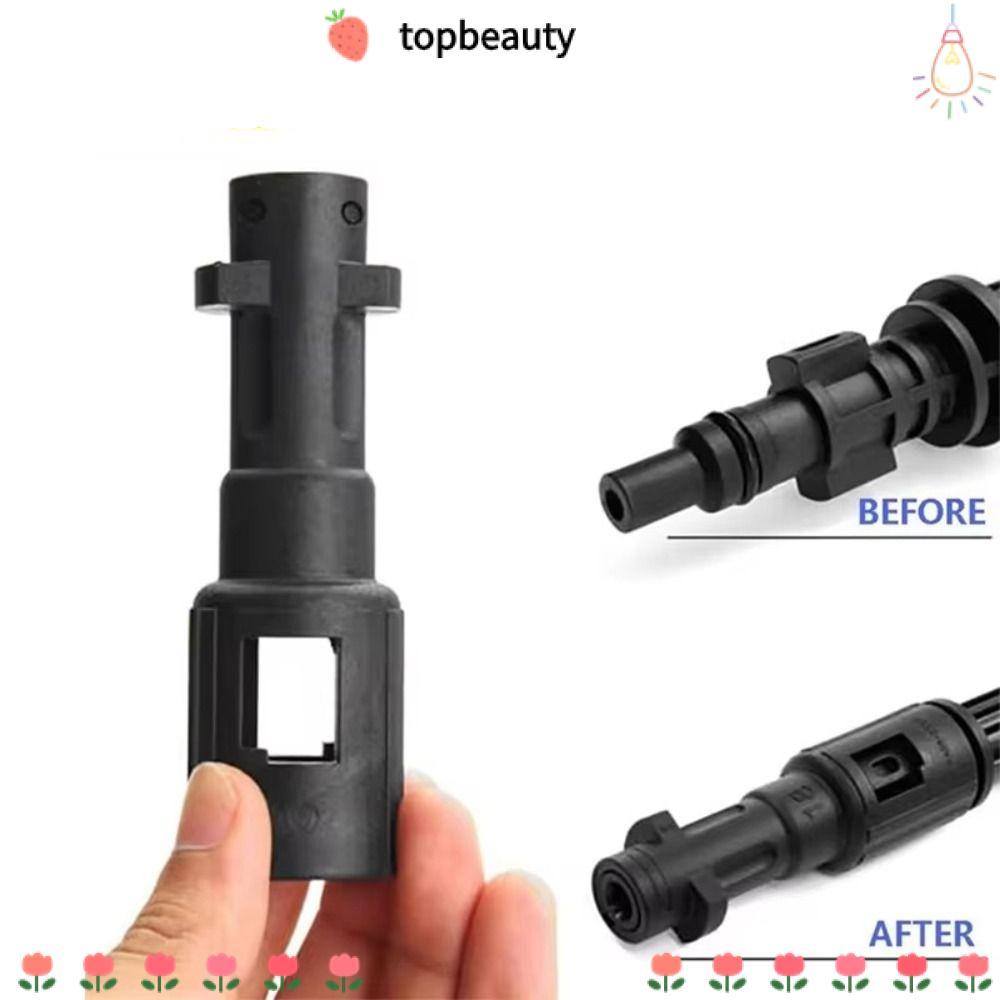 Topbeauty ขั้วต่อท่อน้ํา, ตัวแปลงพลาสติกสีดําสําหรับ Karcher ระหว่าง Lavor, หัวฉีดปรับแรงดันสูงที่ทนทานสําหรับ Karcher ระหว่าง Lavor & Parkside