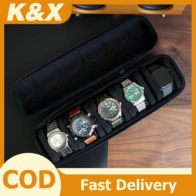 K & X กล่องนาฬิกาสําหรับชายหรือผู้หญิงนาฬิกาแบบพกพานาฬิกาผู้ถือจอแสดงผลสําหรับนาฬิกาข้อมือและสมาร์ทนาฬิกาใหม่