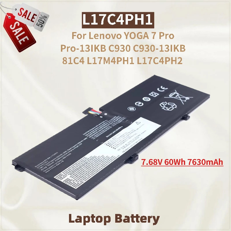7.68V 60Wh 7630mAh แบตเตอรี่แล็ปท็อป L17C4PH1 สําหรับ Lenovo YOGA 7 Pro Pro-13IKB C930-13IKB C930 81