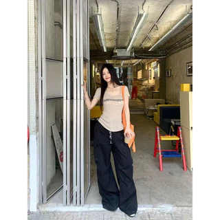 <Moss Queen> เสื้อยืดแขนสั้นพิมพ์ลายตัวอักษรหัวใจสไตล์อเมริกัน,เสื้อคอยูทรงเข้ารูปฤดูร้อน