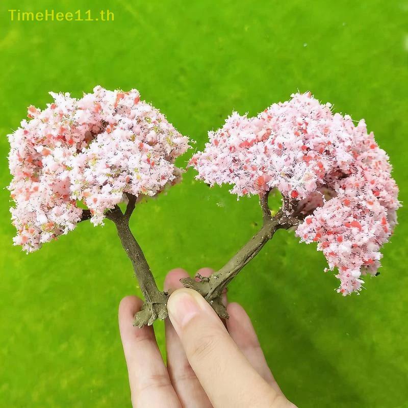 TimeHee พลาสติก Miniature รุ่นต้นไม้จําลองดอกไม้สําหรับ DIY ภูมิทัศน์ตกแต่งรุ่นรถไฟ Garden ฉากงานแต่งงานโต๊ะ TH
