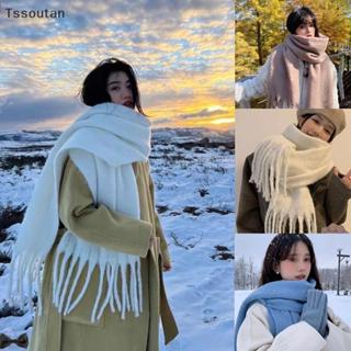 ผ้าพันคอกันหนาวสำหรับผู้หญิง สไตล์หรูหราด้วยผ้าขนสัตว์ถักหนา…