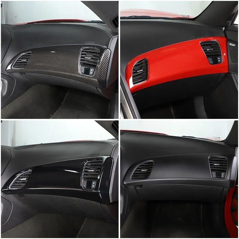 สําหรับ Chevrolet Corvette C7 2014-2019 ABS รถ Center Control Dashboard Co-pilot Air Outlet กรอบ Tri