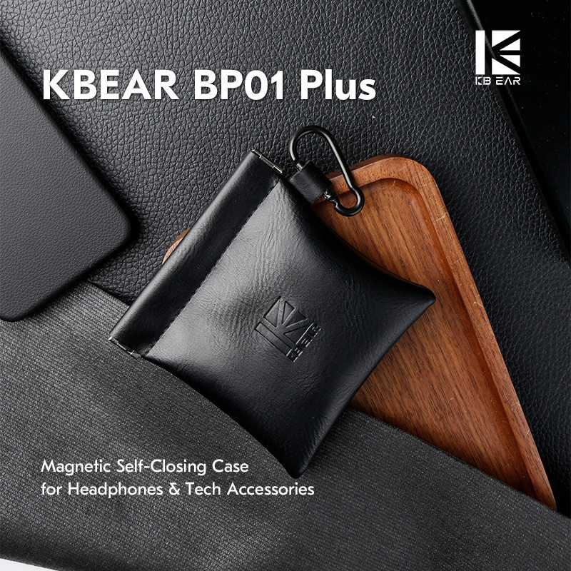 KBEAR BP01 Plus Magnetic Self-Closive Case หนังแบบพกพากันกระแทกหูฟังกระเป๋าเก็บสําหรับหูฟัง Tech อุปกรณ์เสริม