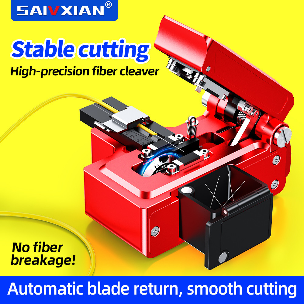 SAIXIAN S09 one-step อัตโนมัติความแม่นยําสูง Fiber Optic Cleaver Optical Fiber Fusion Splicer มีดตัด