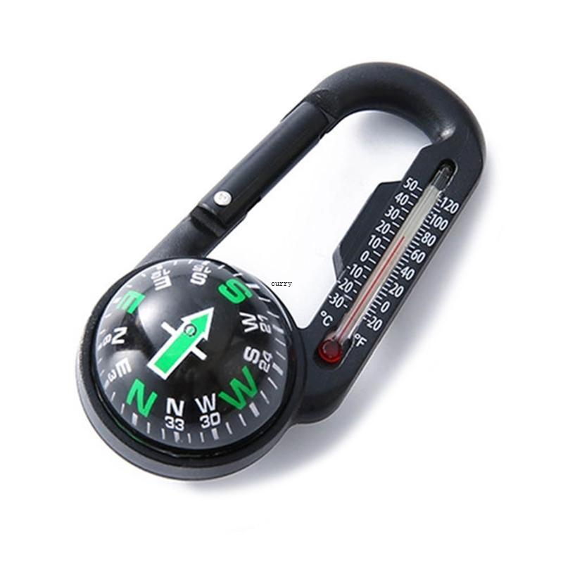 CUY Mini Compass Carabiner คลิปเข็มทิศและ Carabiner เครื่องมือนําทางที่เชื่อถือได้คลิปบนแพ็คพวงกุญแจ