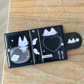 Ns ns สไตล์ Bowknot Cat เค้กพุดดิ้ง Yigongge การ์ดหนังสือ Snap ปุ่ม 10 ซม. อัลบั้มรูปโพลารอยด์ Aidou การ์ดขนาดเล็กสมุดเก็บ