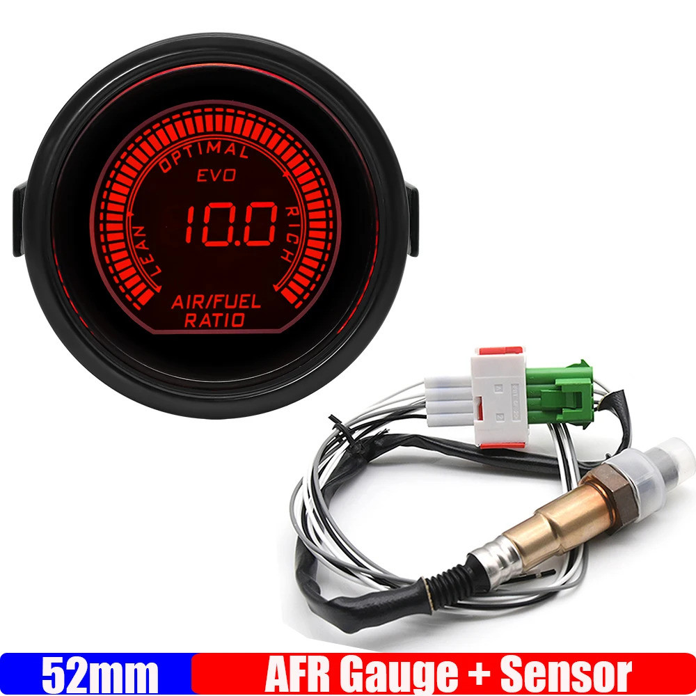 2 52 มม.Air การใช้ Ratio Gauge สีฟ้า/สีแดง Led Afr Meter แคบ O2 เซนเซอร์ออกซิเจน 0258006028 สําหรับเ