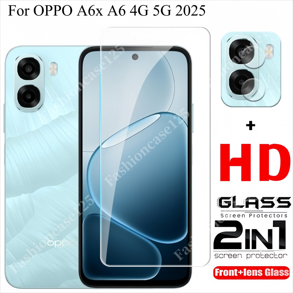 2in1 OPPO A6x A6 4G A6t 5Gป้องกันหน้าจอคลุมทั้งหมดกระจกนิรภัยสําหรับOPPO A6x A6 4G 5G OPPOA6t 5G 202