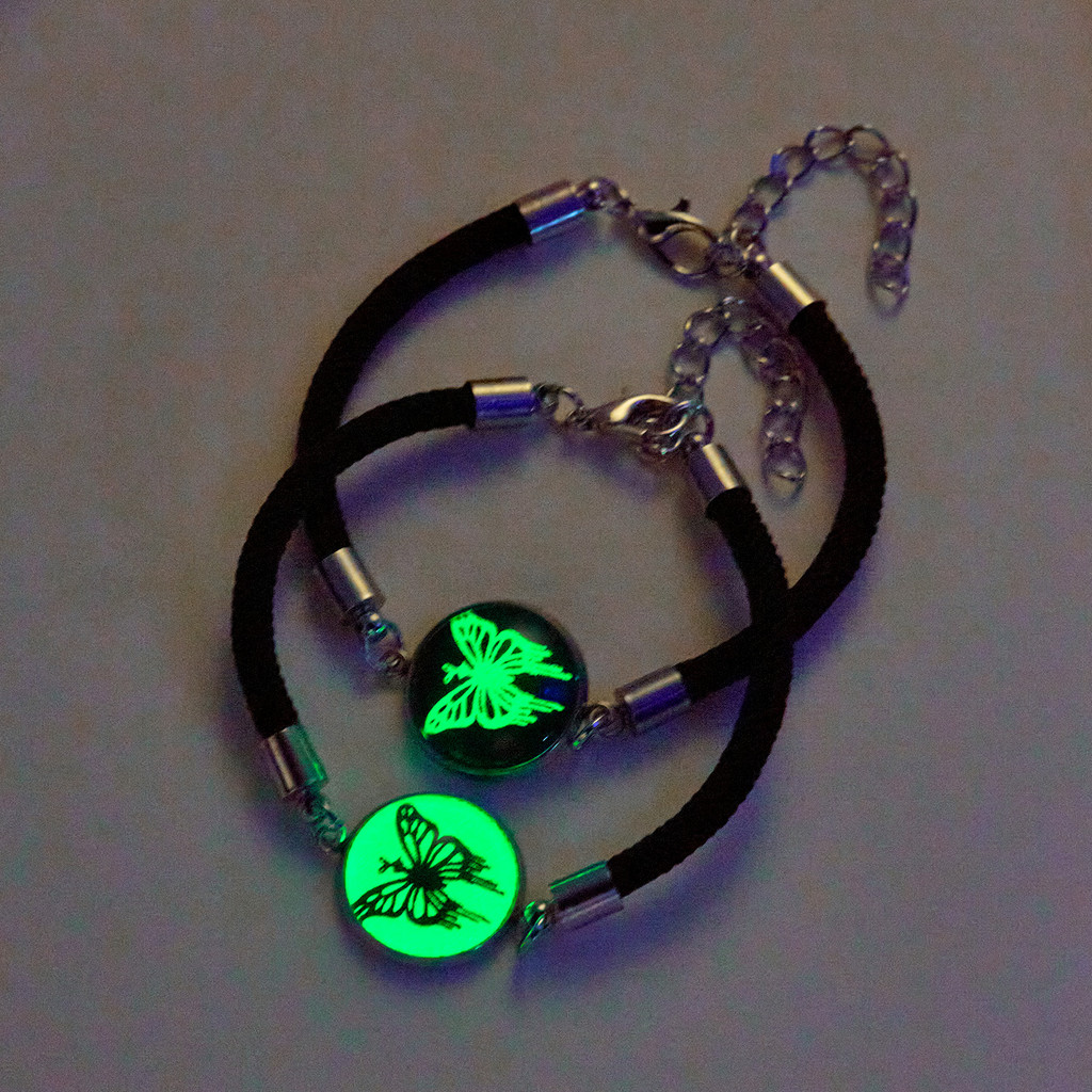 Chuya Glow Butterfly Bracelet, Luminous Flary Adjustable Charm Bracelet
