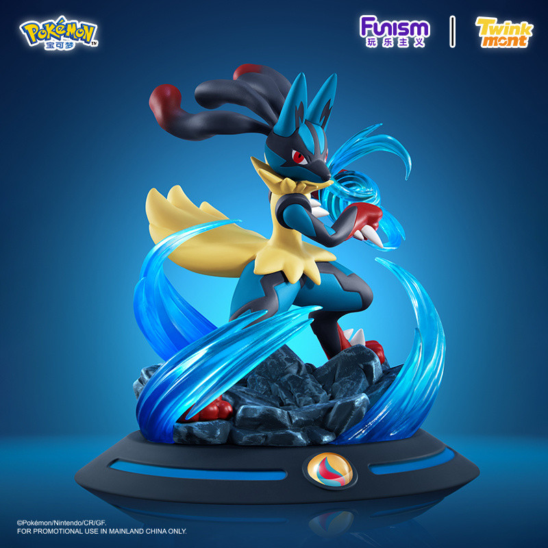 ของแท้ Playism Pokémon Figure Lucario Super Evolution Desktop Car Decorative Pikachu Gift