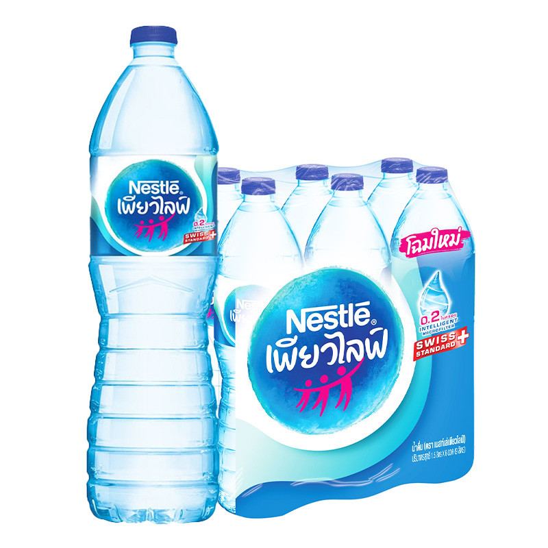 เนสท์เล่ เพียวไลฟ์ น้ำดื่ม 1.5 ล. x 6 (NESTLE PURE LIFE Drinking Water 1.5 l x 6)