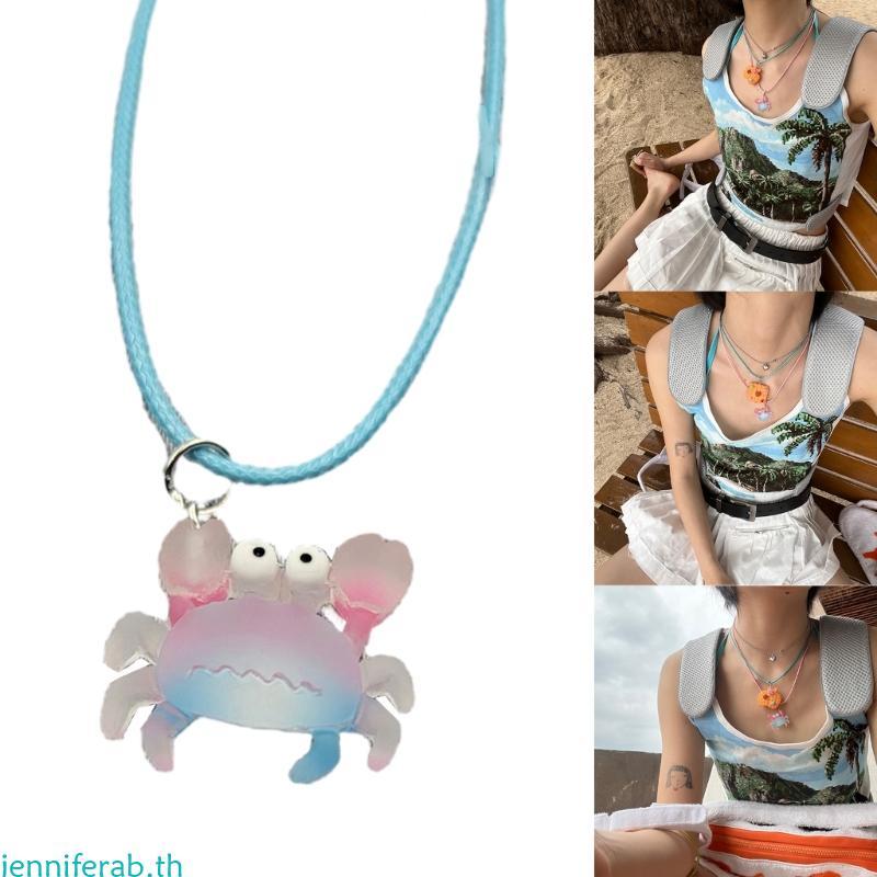 Jenniferab เรขาคณิต Clownfish จี้ทุกการแข่งขัน Clavicle Chain Wax Line สร้อยคอสําหรับสาว