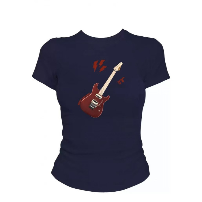 COD [40 ชิ้น + ผ้าฝ้าย 92% + 8% Spandex] รอบคอแขนสั้นพิมพ์เสื้อยืดผู้หญิง Slim-fit ฤดูร้อนสไตล์ใหม่ห